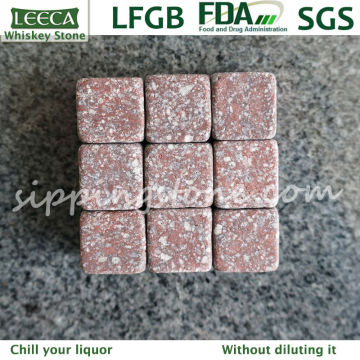 Red whisky stone | granite ice cube | whisky wine stone