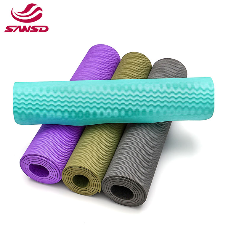 Custom Logo oem anti-slip pilates foldable tpe custom travel yoga mat