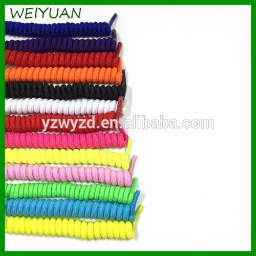 whloesale price solid color coiler shoelaces elastic spring elastic shoelaces