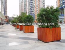 Decorative wood square planter box