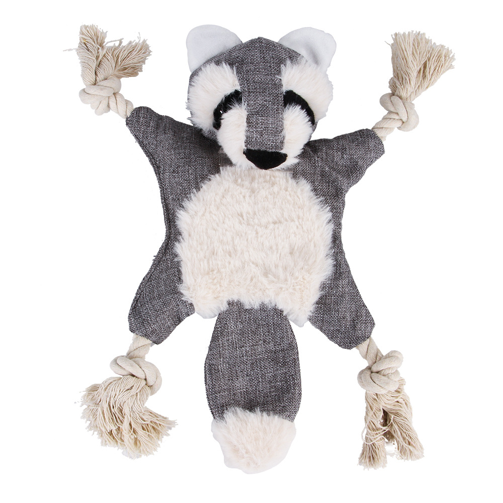 Manufacturer wholesale bite resistence cute grey dog bear plush rope toy