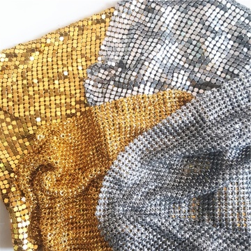 Shimmering Aluminum Square Sequin Metallic Fabrics