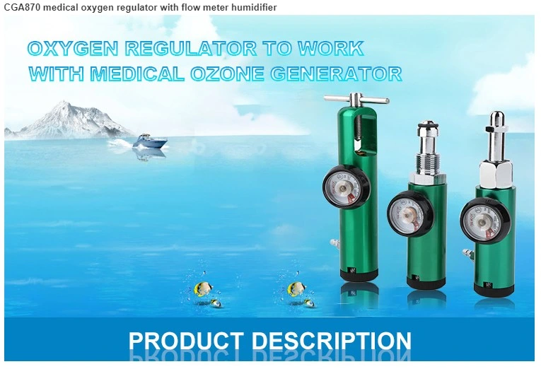 Regulador de oxigênio médico Cga870 com umidificador de medidor de fluxo