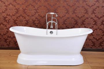 Pedestal cast iron tub