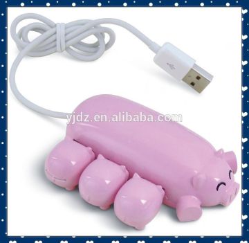 Promotional Christmas Gifts Cartoon Pig USB 2.0 Hub