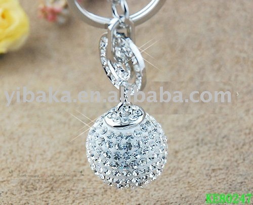 Promotional Customed fashional Round Crystal Keychain