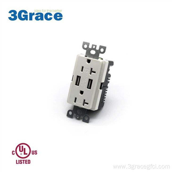 Tamper Resistant Receptacle With USB Charger, Output 4.2A
