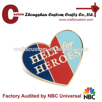 Popular heart shaped lapel pins