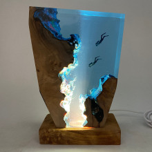 Creative Epoxy Resin Whale Lamp LED Night Light