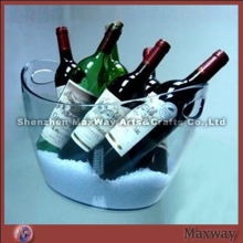 Oval crystal lucite ice bucket/container