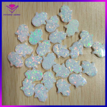 Hamsa Cabochons Gemstone White Opal Hand Shaped Stone Jewelry
