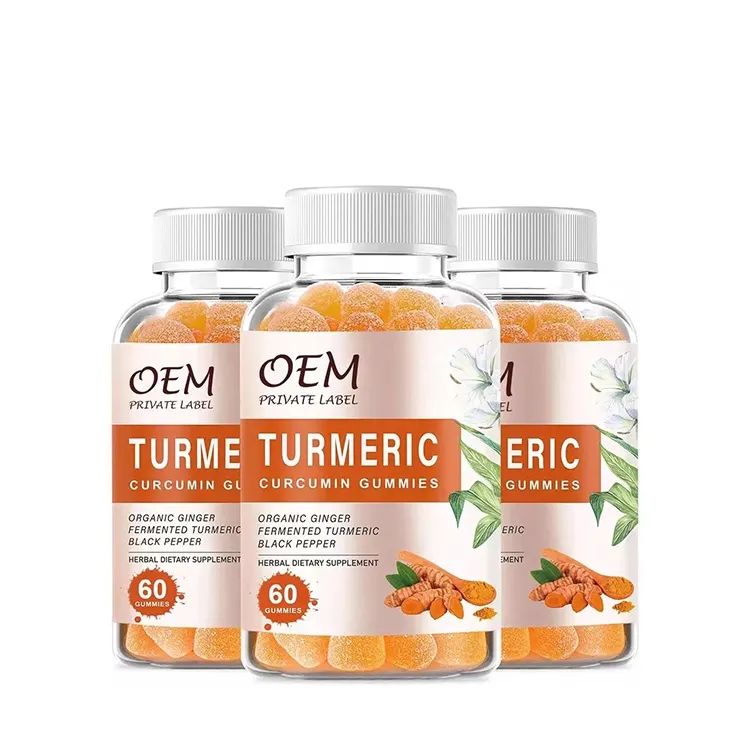 OEM/ODM Natural Ginger Improve Digestive System Food Supplements Vegan Curcumin Turmeric gummies