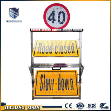 Portable sectional traffic reflective warning board