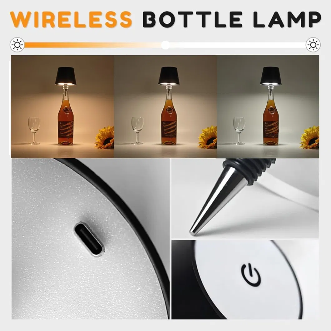 Modern Premium Touch Control LED Ambient Wine Bottle Stopper Lamp