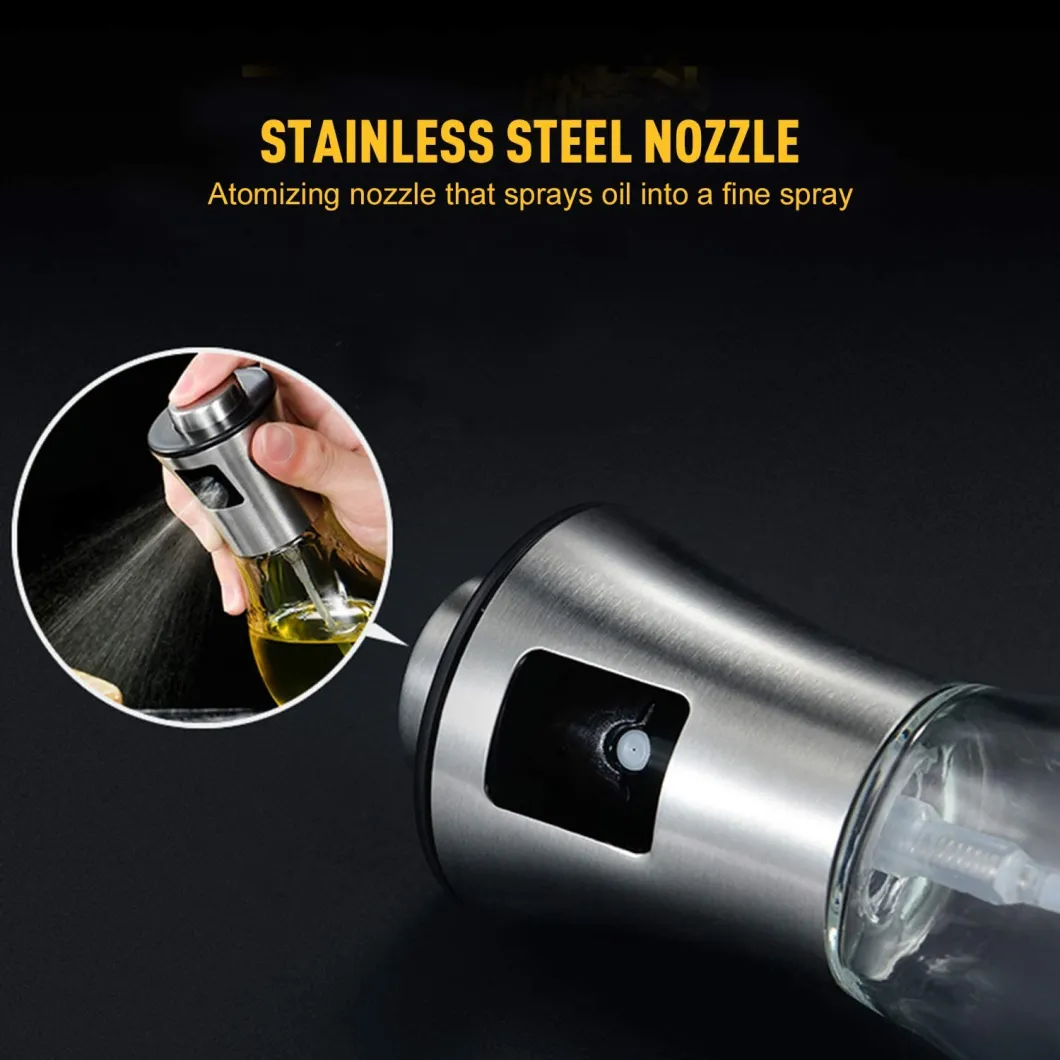 Atomization Spray Bottle 304 Stainless Steel Edible Oil Sealed Spray Pot Barbecue Olive Oil Control Fitness Spray Bottle