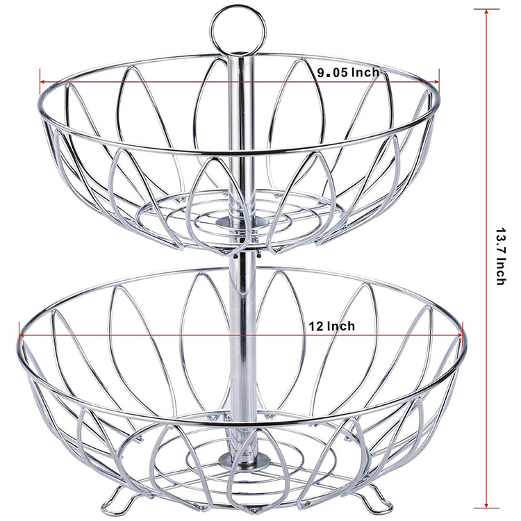 2 tier creative fruit and vegetable basket size