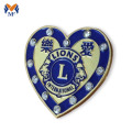 Heart Shape Decoration Lion Pin Badge