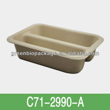 biodegradable 500ml Bamboo Pulp Food Packing Tray