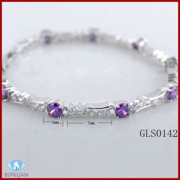 fashion crystal copper plated silver zircon bracelets