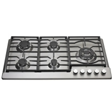 không gỉ 5 đầu đốt tích hợp trong gas hob