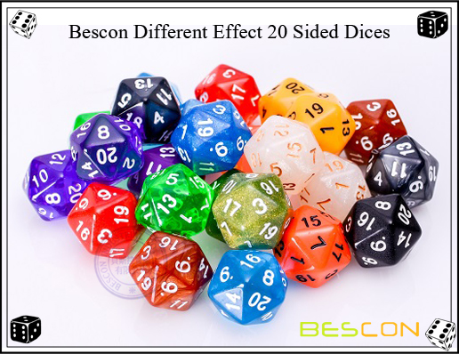 Bescon Unterschiedlicher Effekt 20 seitige Würfel Bescon Different Effect 20 Sided Dices