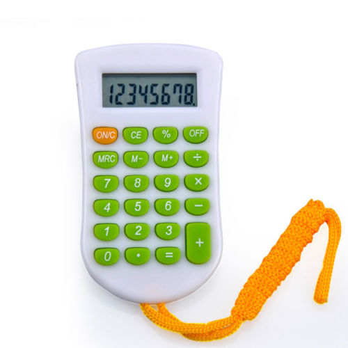 8 Digits Push Buttons Calculator with Lanyard