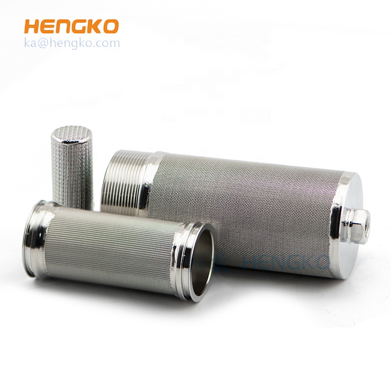 Customized 10 micron sintered porous metal stainless steel cylinder mesh filter cartridge for oil water filtration