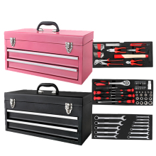 80pcs Two Drawers Tools Box: Garage Repair Toolkit Storage Cabinet