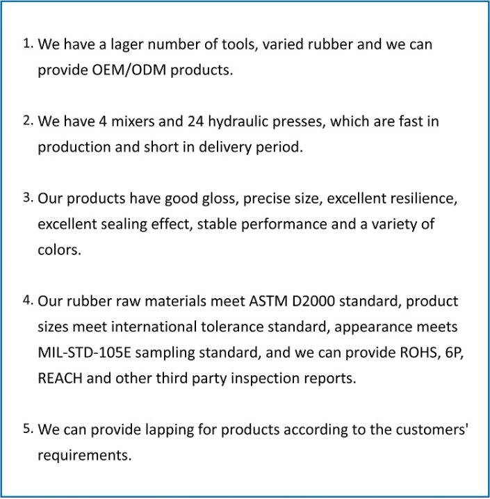 ODM Factory Customized Rubber Washers