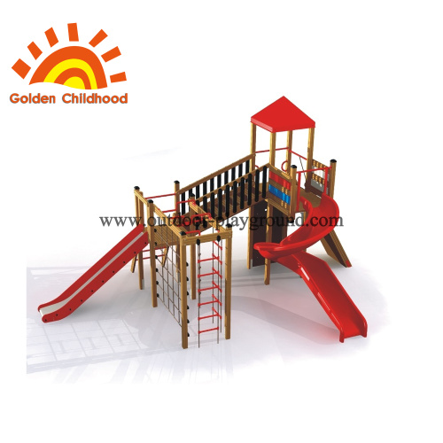 Children swing and slide outdoor playground