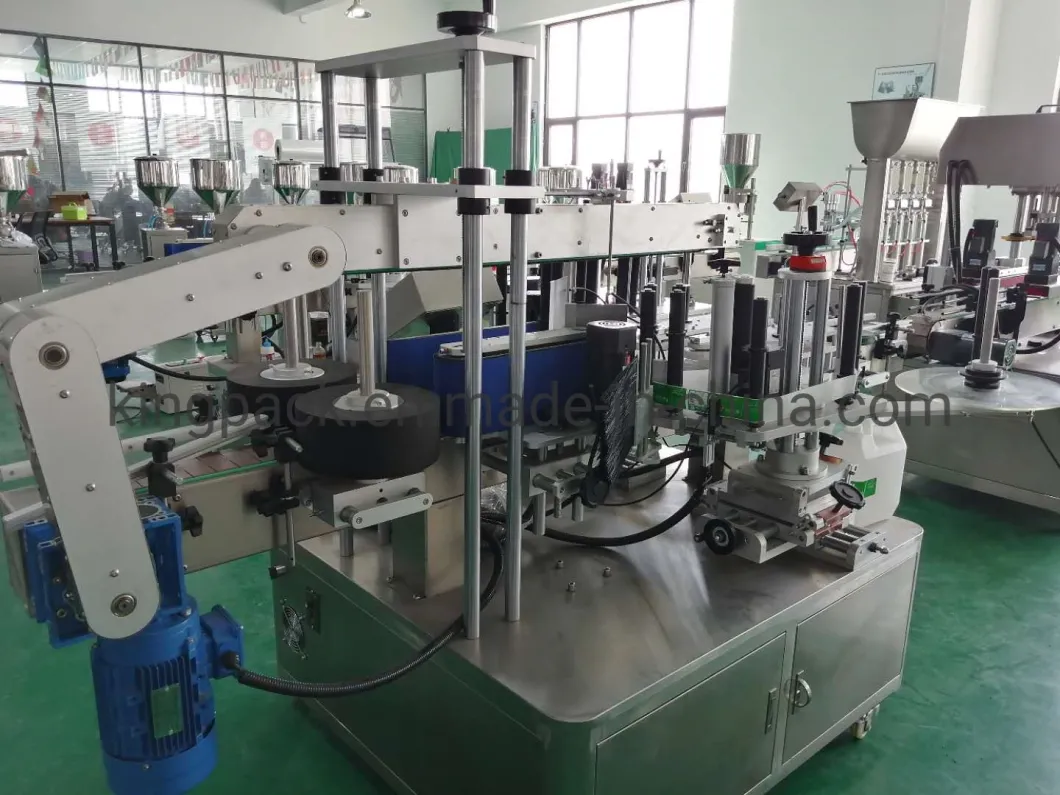 Automatic Vertical Flat Bottle Double Sided Self Adhesive Labeling Machine Packing Machine