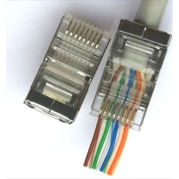 RJ45 EZ CAT5 STP 커넥터 8P8C 플러그