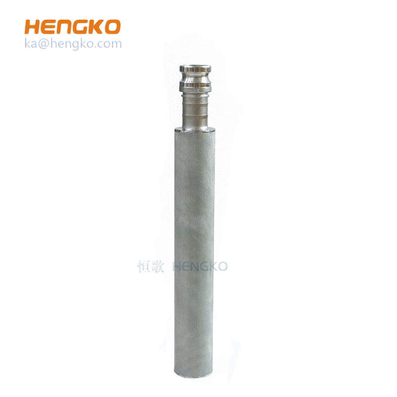 HENGKO custom  0.2-90 microns porous sintered metal filter cartridge for industrial and medical purification and filtration