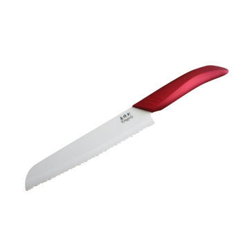 Plastic handle or wooden handle serrated ceramic bread knife