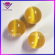 Nice Beeswax Yellow Cat Eye Ball Loose Gemstone for Fashion Jewelry Accessories