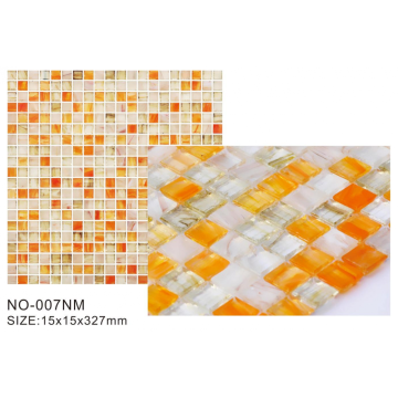 Popular products ice Orange Frosted glass mosaic tiles