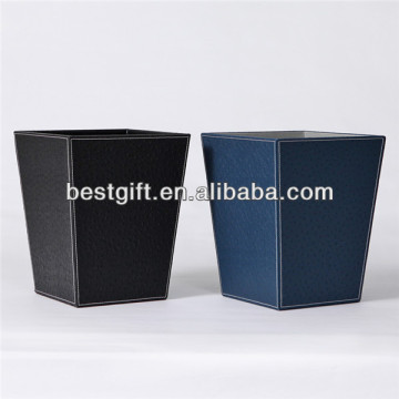 fashion faux leather garbage waste bin bucket household waste basket