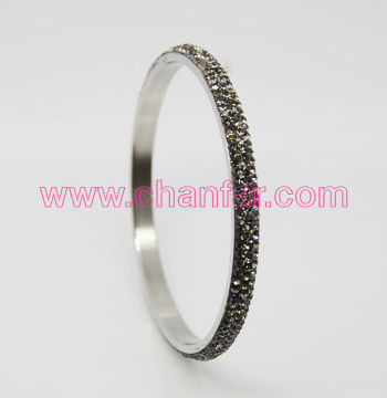 Delicate Thin Crytal Stainless Steel Bangle Bracelet Hot Sale