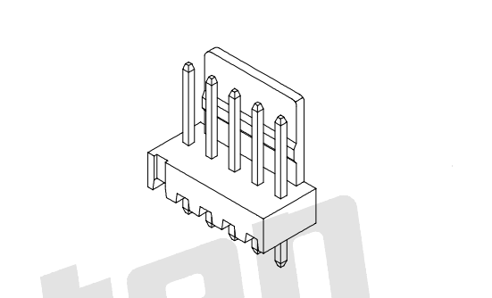 Pitch 2,54mm 180 ° Wafer AW2543V-XP