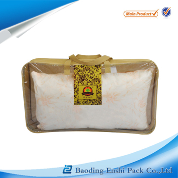 soft customized clear zipper PVC pillow packing bag