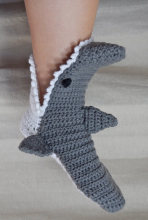 Hand Crocheted Shark Slippers Socks Boots Shoes Made to Order