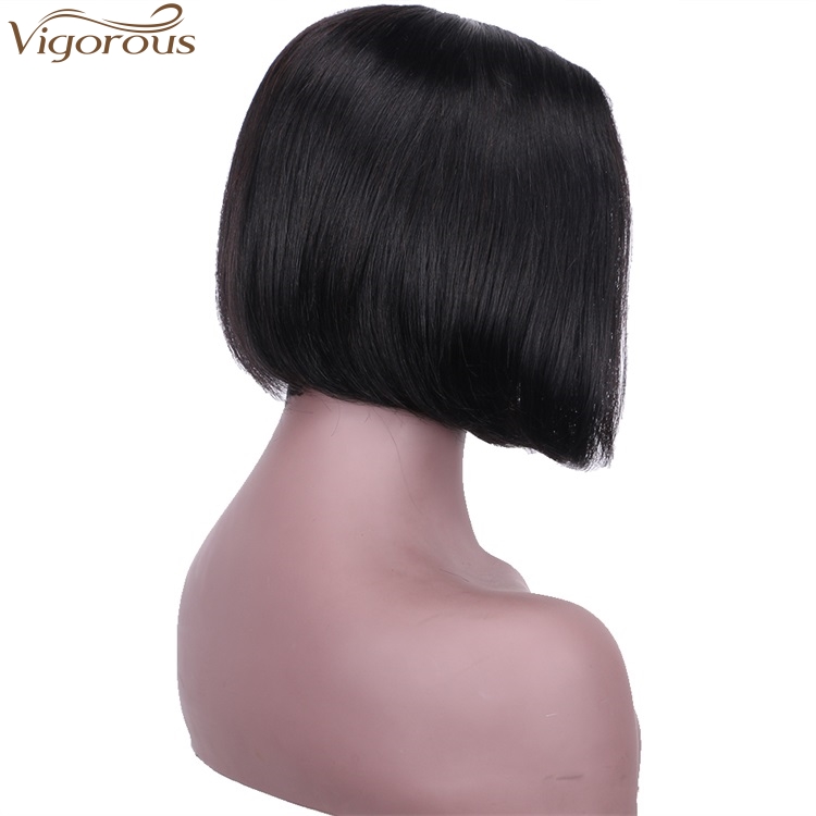 Vigorous Top Quality Short Bob Middle Part Lace Frontal Wigs 10 Inches Straight Black Human hair Wigs For Women Wholesale Price