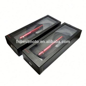 FCBEM Red CNC Aluminum Motorcycle Mirrors - Suitable for Superbikes, Cafe Racers, Bobbers, Clubman & Choppers