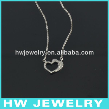 Silver Cz Heart Necklaces HWNE90212