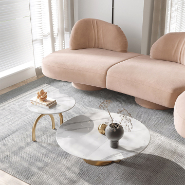 Round sintered stone table top mini coffee table