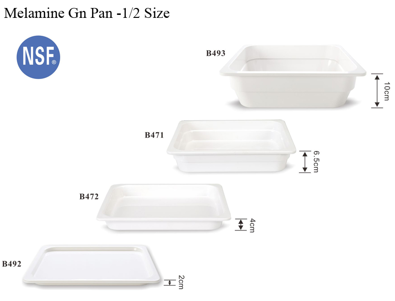 Melamine Food Tray 1/3 GN Plastic Rectangular Buffet Server Gastronorm Food Display Tray