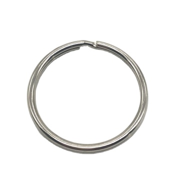 Factory Direct 40mm Silver Key-Ring: Round Key Ring Flat Iron Keyring