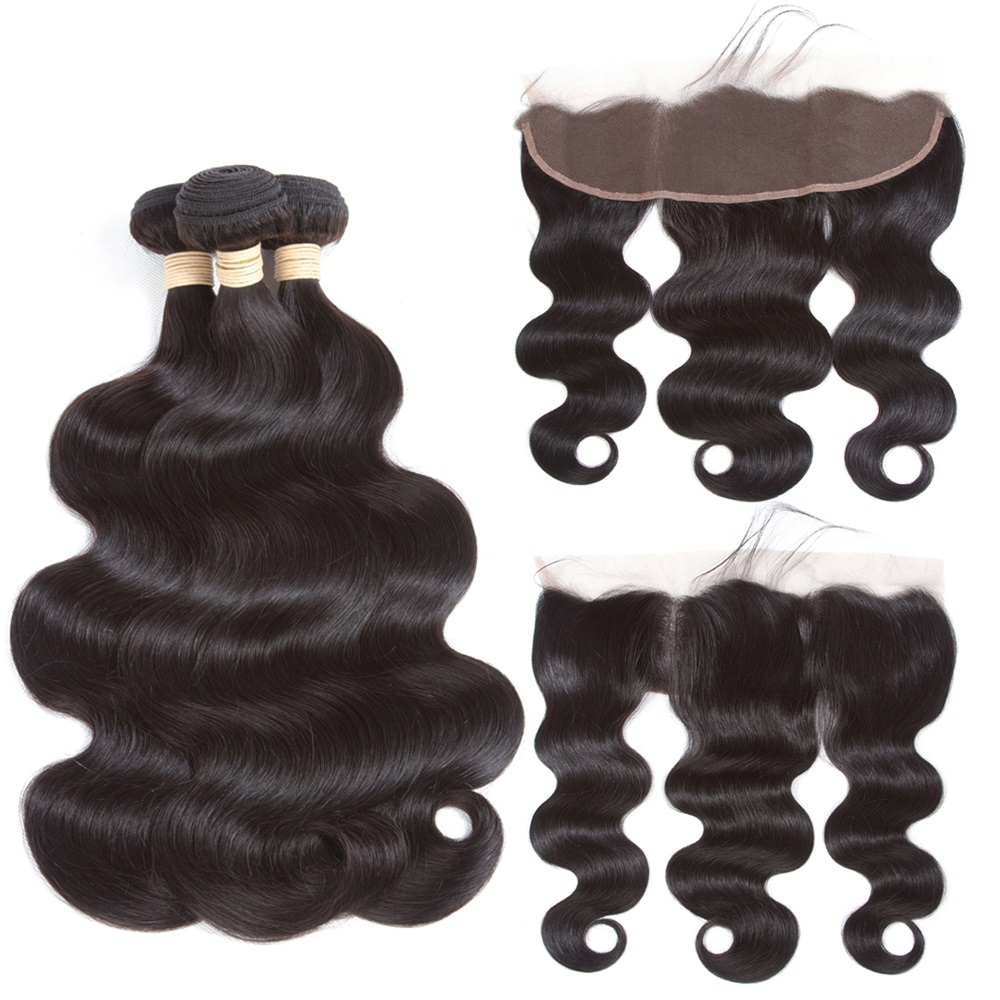 Free Shipping Non Virgin Remy Wavy Hair Indian 3 Bundles with Frontal , Aliexpress Online Shopping India Hair from India