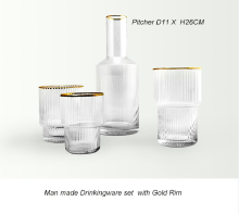 Hand Made Drinkingware Set With Gold Rim