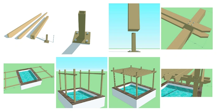 Classic Temperature Resistance Composite Wood WPC Gazebo